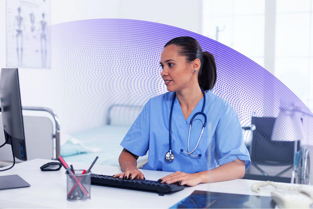 Female doctor at her desk
