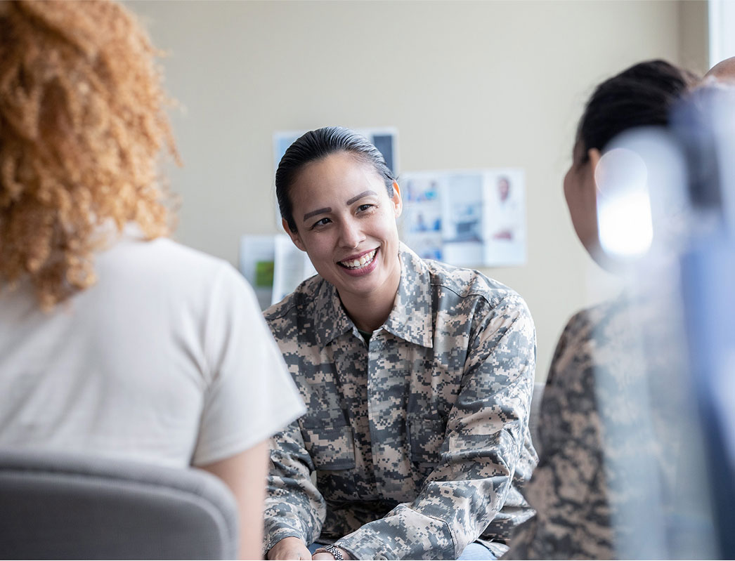 Military woman working Tricare