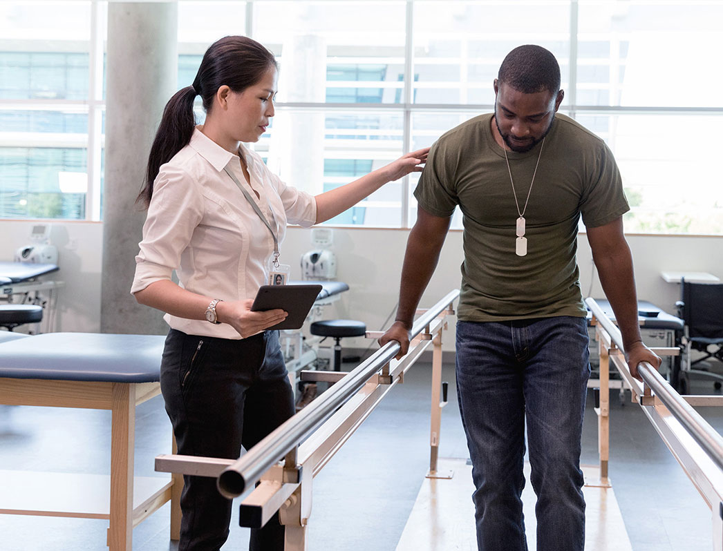 Veteran receiving healthcare