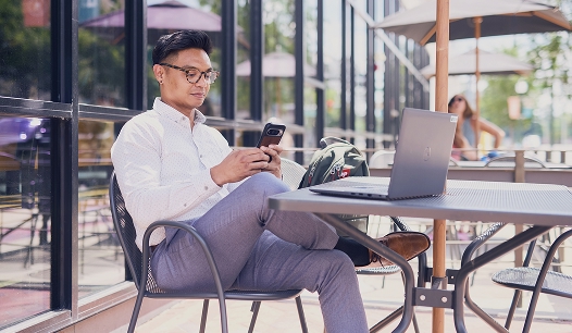Remote worker in a meeting
