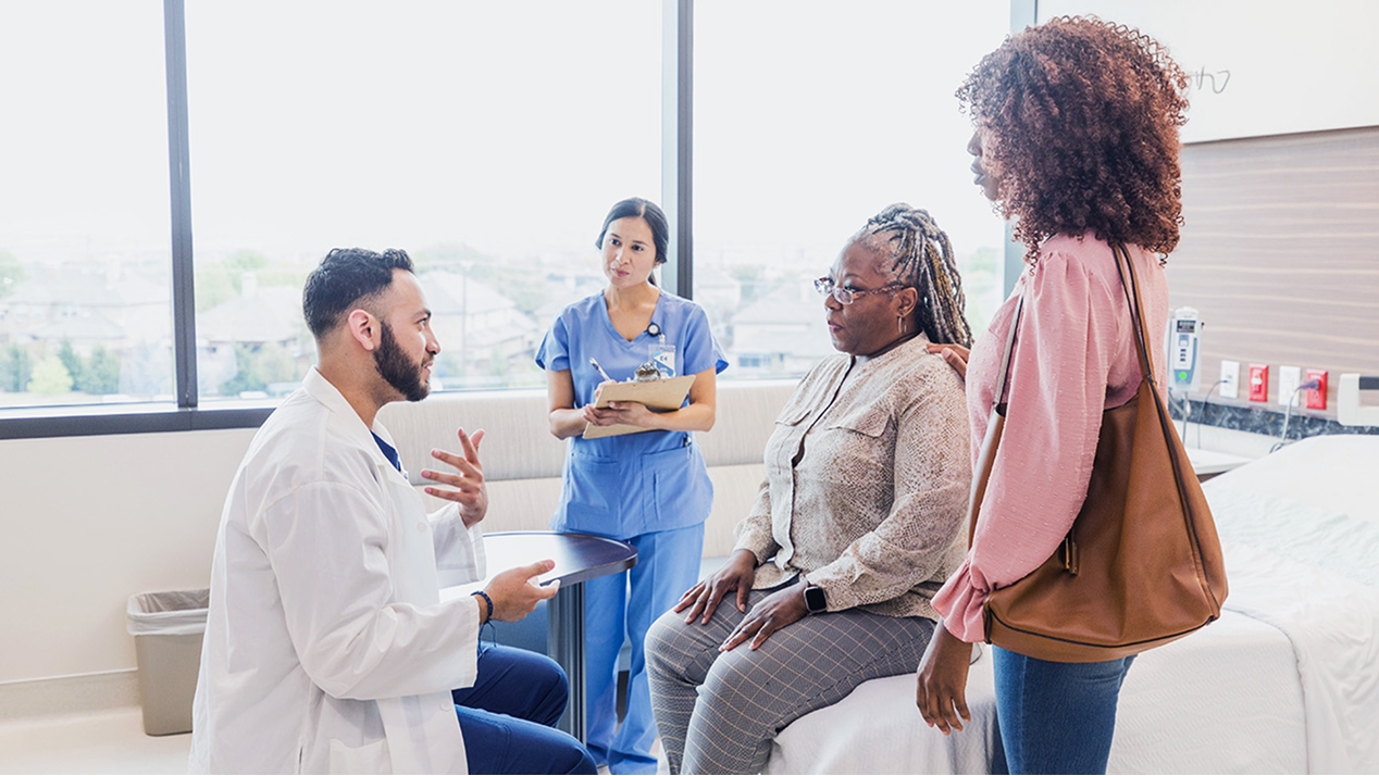 Healthcare team with patient