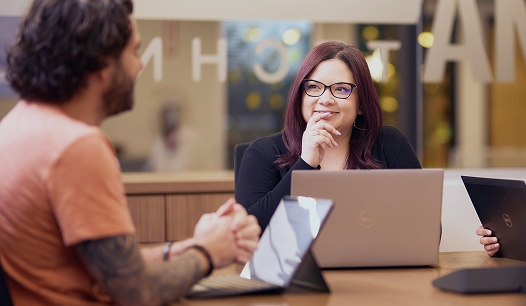 Co-workers in meeting