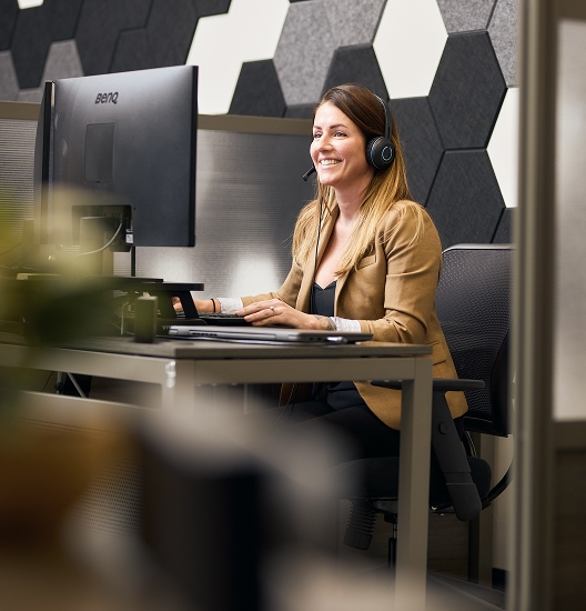 woman-working-headset