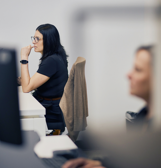 Woman working at her desk