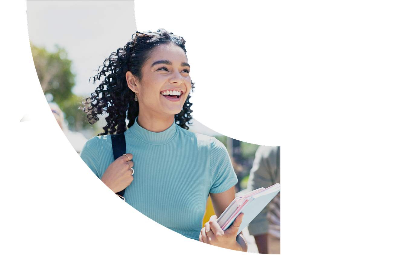 Case study Image of a girl holding books